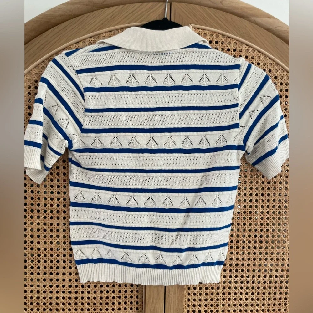 ZARA vintage knit crop collar v neck - Picture 2 of 2